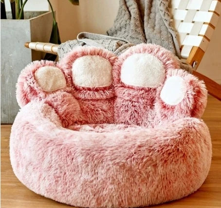 Dog bed, cat and pet bear paw sofa, comfortable small, medium and large pet beds, soft and fluffy dog pillows
