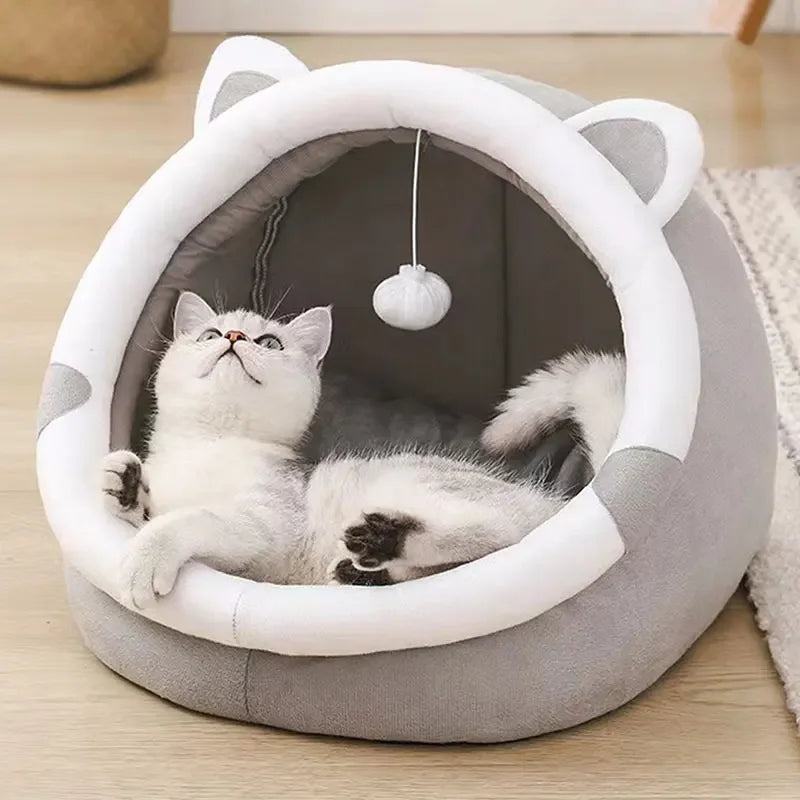 Cute Cat Pad Bed for Indoor Small and Large Cats Dog Mat Pet House Tent Kitten Puppy Cozy Soft Warm Cushion Removable Washable