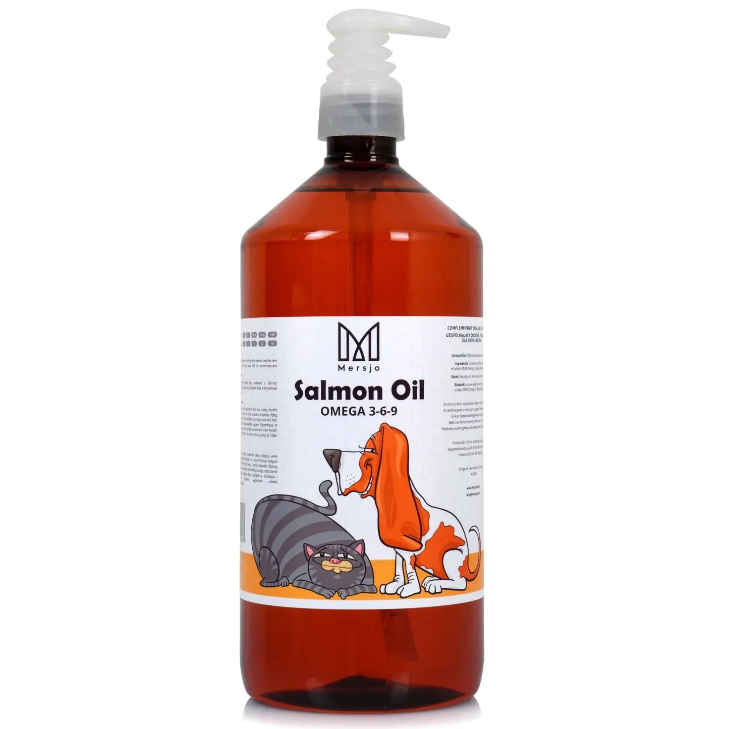 SALMON NORWEGIAN OIL FOR DOG AND CAT Salmon Oil Omega 3 and 6 MERSJO 1000ml
