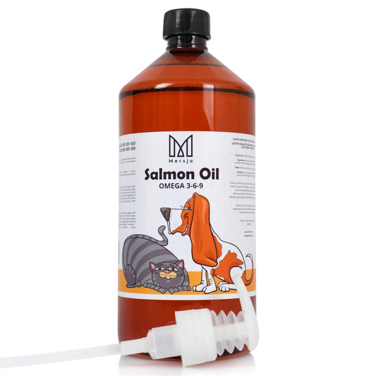 SALMON NORWEGIAN OIL FOR DOG AND CAT Salmon Oil Omega 3 and 6 MERSJO 1000ml