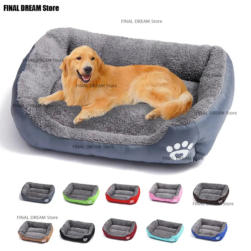 Large Dog Bed Square Plush Cat Nest Kennel All Season Washable Dog Sofa Waterproof Mattress Cat Bed for Medium Dogs Accessories