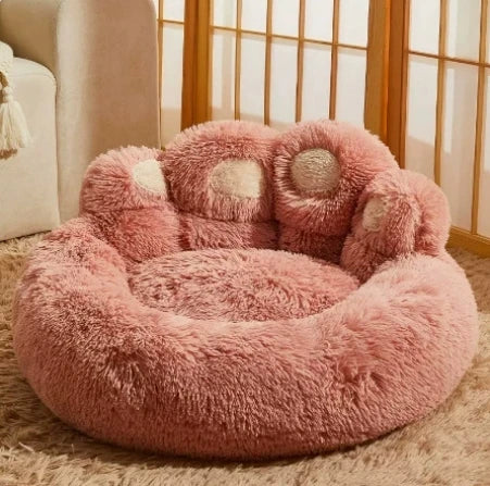 Dog bed, cat and pet bear paw sofa, comfortable small, medium and large pet beds, soft and fluffy dog pillows
